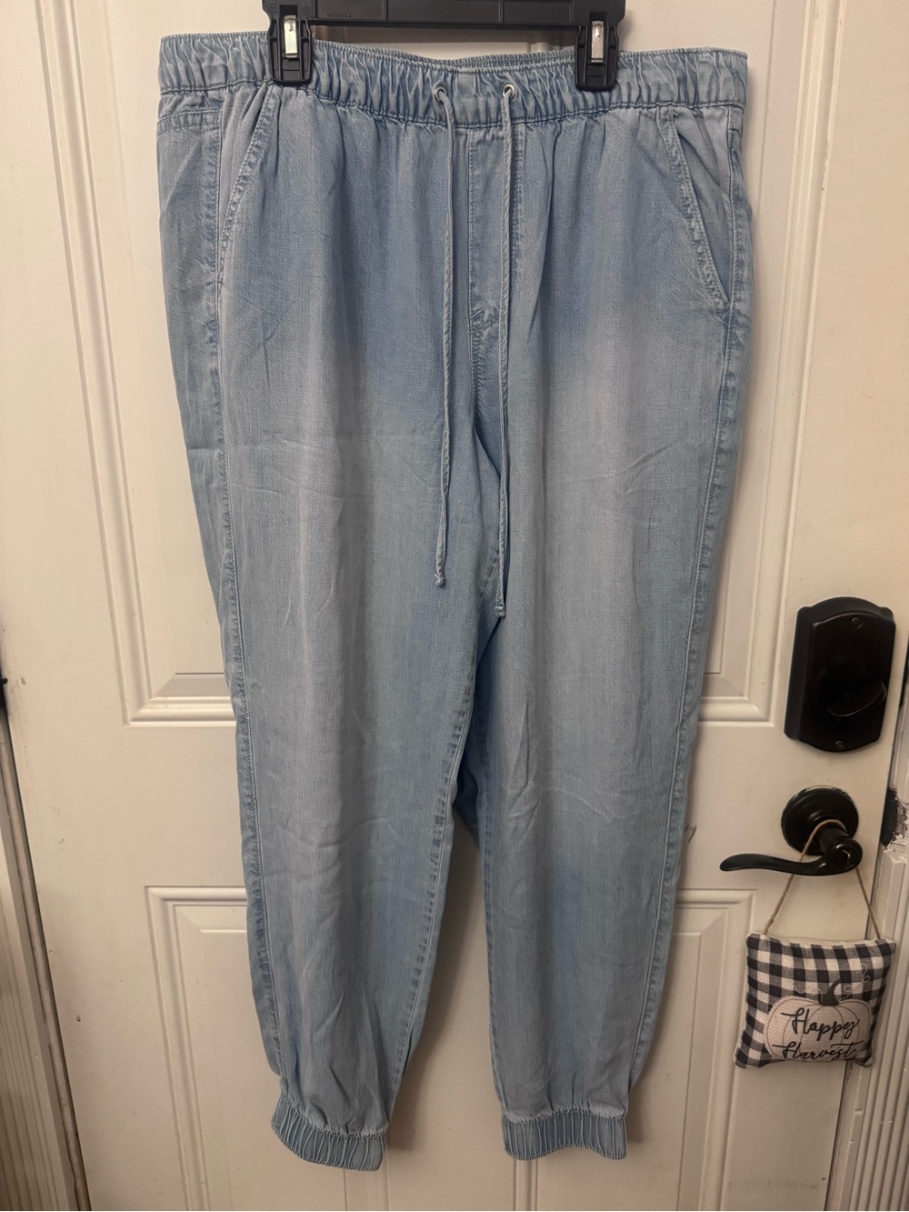 Women’s Nine West Light Blue Women's Drawstring Jogger Jeans Large